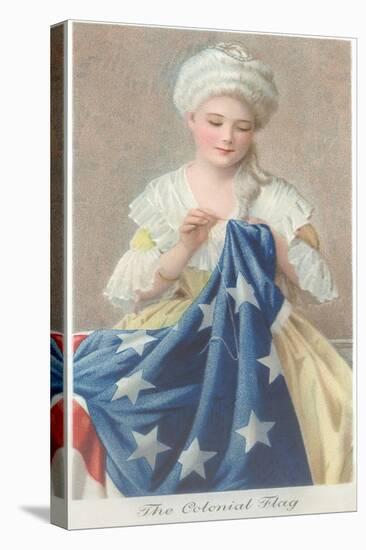 Betsy Ross Sewing Flag-null-Stretched Canvas