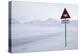 Beware of Polar Bear Traffic Sign on Ice Road-Stephen Studd-Premier Image Canvas