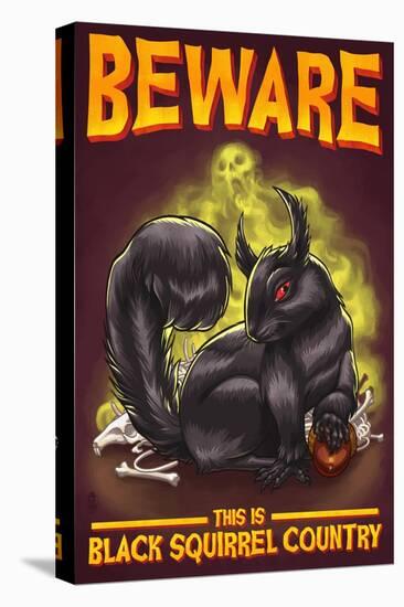 Beware this is Black Squirrel Country-Lantern Press-Stretched Canvas