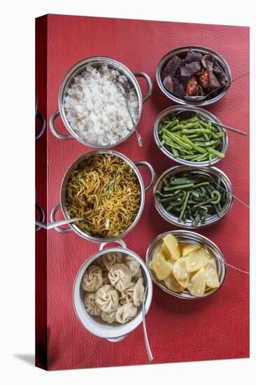 Bhutanese Dishes Served at a Restaurant in Thimphu Rice and Vegetables Including Chilli, Bhutan-Roberto Moiola-Premier Image Canvas