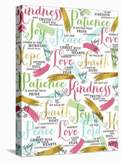 Bible Verses with Gold-Elizabeth Caldwell-Premier Image Canvas