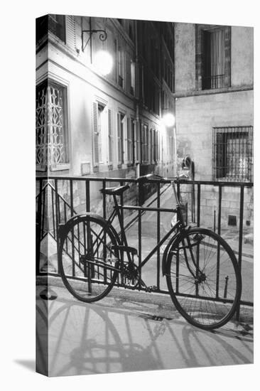 Bicycle against railing, Paris, France-Panoramic Images-Premier Image Canvas