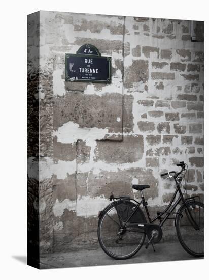 Bicycle and Street Sign, Paris, France-Jon Arnold-Premier Image Canvas