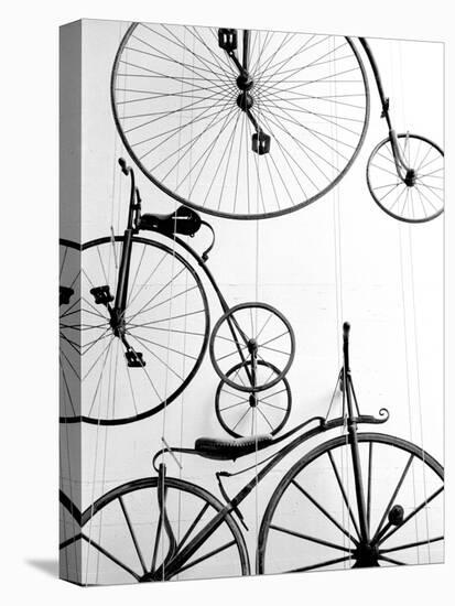 Bicycle Display at Swiss Transport Museum, Lucerne, Switzerland-Walter Bibikow-Premier Image Canvas