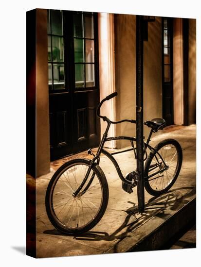 Bicycle Leaning Against Post in USA-Jody Miller-Premier Image Canvas