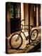 Bicycle Leaning Against Post in USA-Jody Miller-Premier Image Canvas