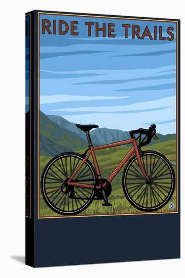 Bicycle - Plains-Lantern Press-Stretched Canvas