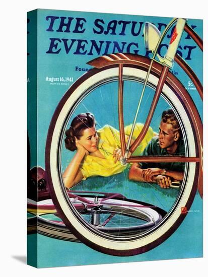 "Bicycle Ride," Saturday Evening Post Cover, August 16, 1941-Douglas Crockwell-Premier Image Canvas