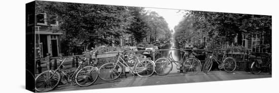 Bicycles on Bridge over Canal, Amsterdam, Netherlands-null-Premier Image Canvas