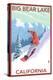 Big Bear Lake - California - Snowboarder-Lantern Press-Stretched Canvas