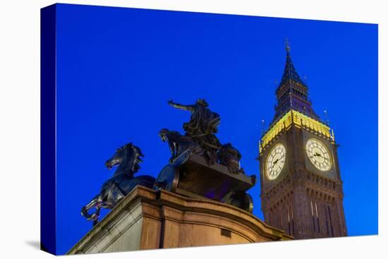 Big Ben and Boadicea Statue, dusk, Westminster, London, England, United Kingdom, Europe-John Guidi-Premier Image Canvas
