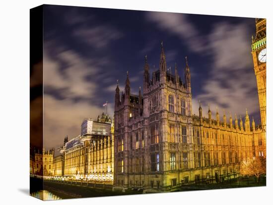 Big Ben and Parliament at night, Westminster, London, England.-William Perry-Premier Image Canvas