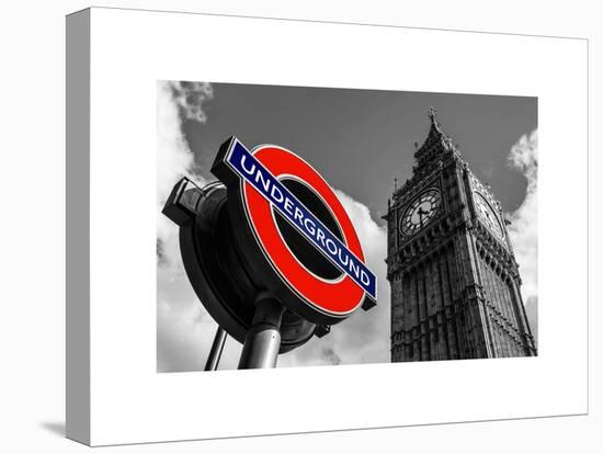 Big Ben and Westminster Station Underground - Subway Station Sign - City of London - UK - England-Philippe Hugonnard-Stretched Canvas