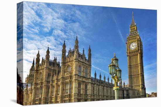 Big Ben, Parliament, and Lamp Post, Westminster, London, England.-William Perry-Premier Image Canvas