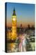 Big Ben (the Elizabeth Tower) and busy traffic on Westminster Bridge at dusk, London, England, Unit-Fraser Hall-Premier Image Canvas