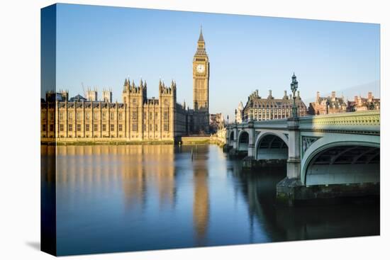 Big Ben, the Palace of Westminster, UNESCO World Heritage Site, and Westminster Bridge, London, Eng-Fraser Hall-Premier Image Canvas