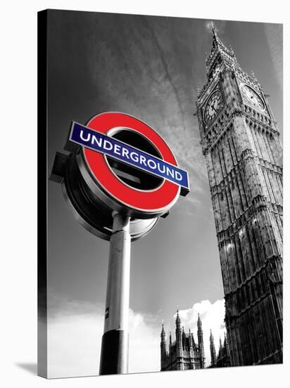 Big Ben & Underground Sign-null-Stretched Canvas