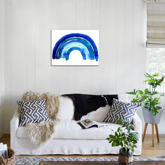 Big Blue Rainbow Stretched Canvas Print Paula Mills Art Com