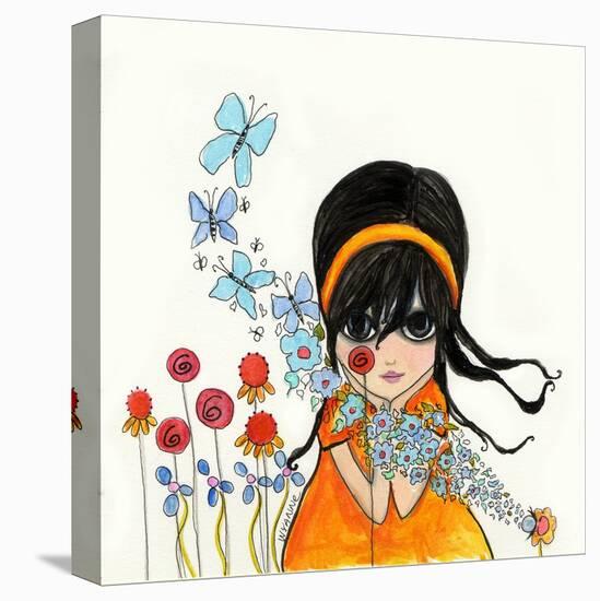 Big Eyed Girl Butterflies and Bees-Wyanne-Premier Image Canvas