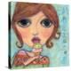 Big Eyed Girl Ice Cream Cone-Wyanne-Premier Image Canvas