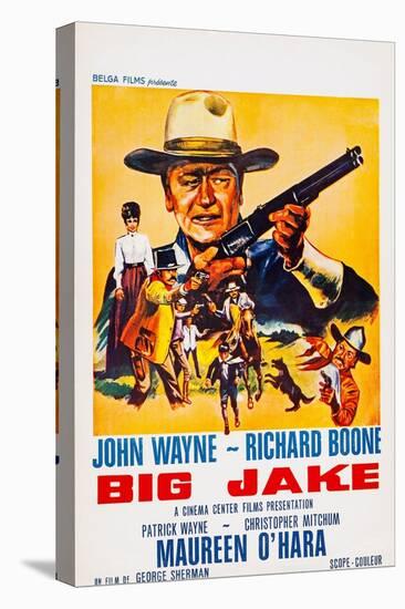 Big Jake, Top: John Wayne on French Poster Art, 1971-null-Stretched Canvas