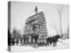 Big Load of Logs on a Horse Drawn Sled in Michigan, Ca. 1899-null-Stretched Canvas