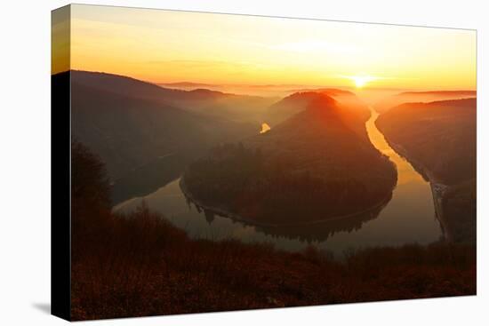 Big Loop of Saar River near Orscholz, Mettlach, Saarland, Germany, Europe-Hans-Peter Merten-Premier Image Canvas