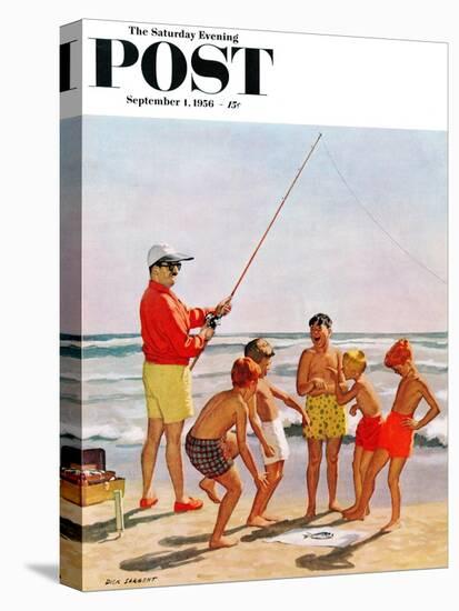 "Big Pole Little Fish" Saturday Evening Post Cover, September 1, 1956-Richard Sargent-Premier Image Canvas