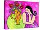Big Shy Diva and Flower Vase-Wyanne-Premier Image Canvas