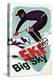 Big Sky, Montana - Retro Skier-Lantern Press-Stretched Canvas