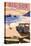 Big Sur, California - Woody on Beach-Lantern Press-Stretched Canvas