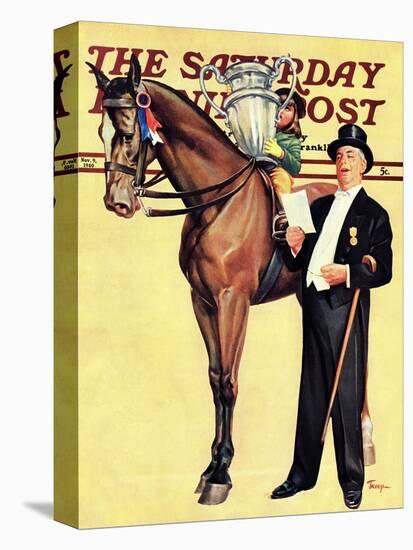 "Big Trophy, Little Girl," Saturday Evening Post Cover, November 9, 1940-Mariam Troop-Premier Image Canvas