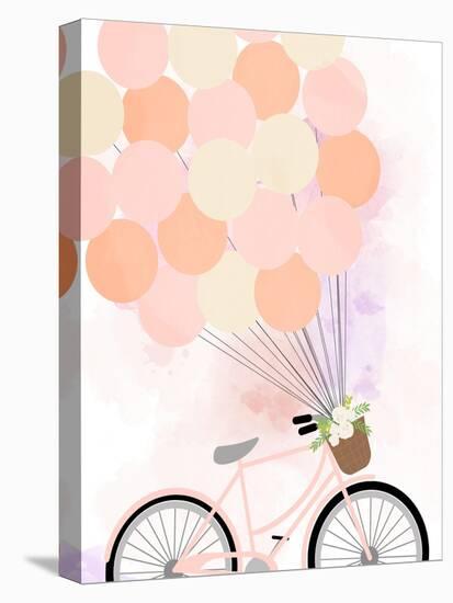 Bike Ride with Balloons-Anna Quach-Stretched Canvas