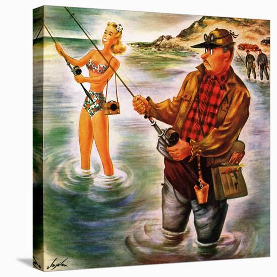 "Bikini Surf Fisher," July 26, 1947-Constantin Alajalov-Premier Image Canvas