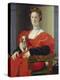 Bildnis Einer Dame Mit Schosshuendchen, 1537-1540-Agnolo Bronzino-Premier Image Canvas