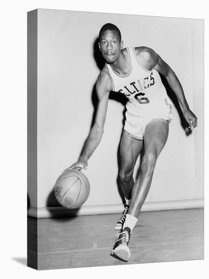 Bill Russell in His Boston Celtics Uniform in 1958-null-Stretched Canvas