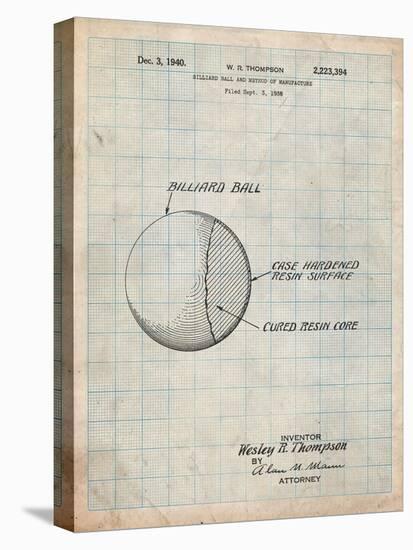 Billiard Ball Patent-Cole Borders-Stretched Canvas