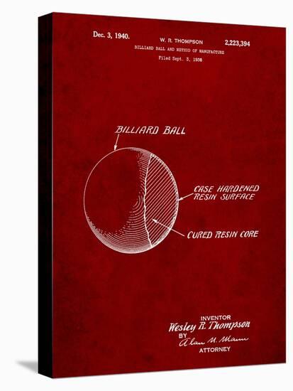 Billiard Ball Patent-Cole Borders-Stretched Canvas