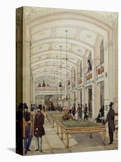 Billiard's Hall in Vienna, Austria, 19th Century-null-Premier Image Canvas