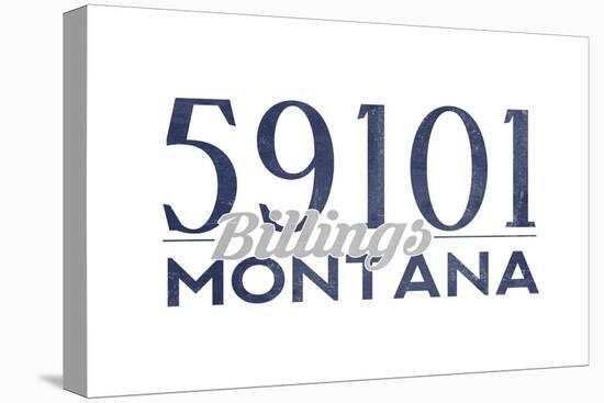 Billings, Montana - 59101 Zip Code (Blue)-Lantern Press-Stretched Canvas