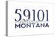 Billings, Montana - 59101 Zip Code (Blue)-Lantern Press-Stretched Canvas
