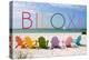 Biloxi, Mississippi - Colorful Beach Chairs-Lantern Press-Stretched Canvas