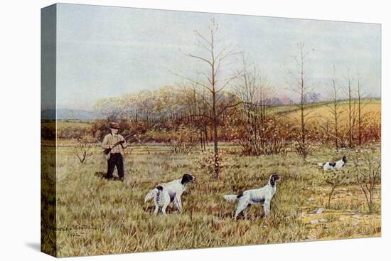 Bird Hunter with His Setters in the Field, Circa 1900-null-Premier Image Canvas