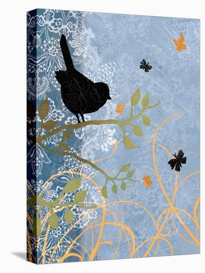 Bird on Branch-Bee Sturgis-Stretched Canvas