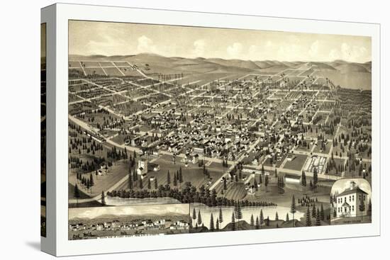 Bird's Eye View of Cheney, Wash. Ter., County Seat of Spokane County. 1884, USA, America-null-Premier Image Canvas