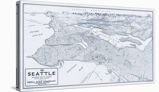 Bird’s Eye View of Seattle, Washington, 1925-Edward C^ Poland-Stretched Canvas