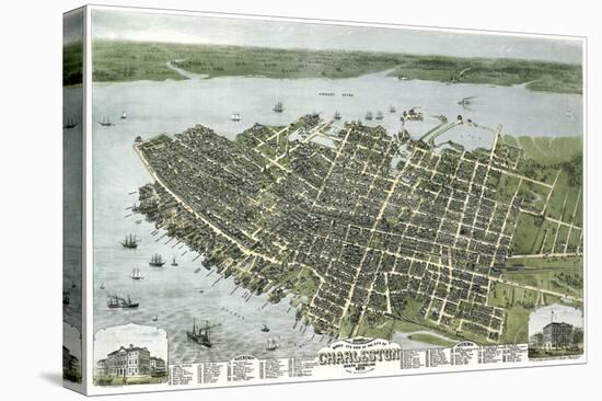 Bird’s Eye View of the City of Charleston, South Carolina, 1872-C^N^ Drie-Stretched Canvas