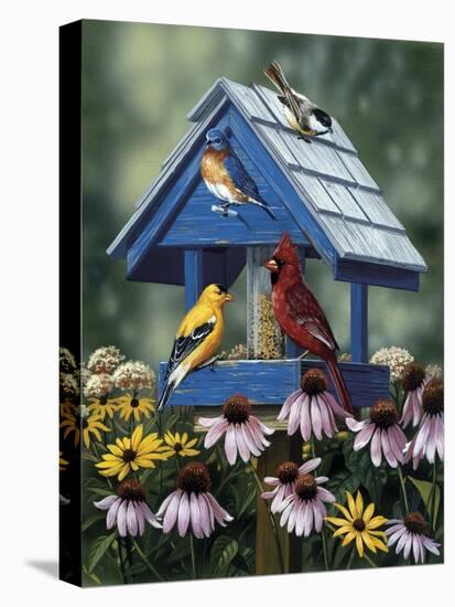 Birdhouse, Birds, Coneflower-William Vanderdasson-Premier Image Canvas
