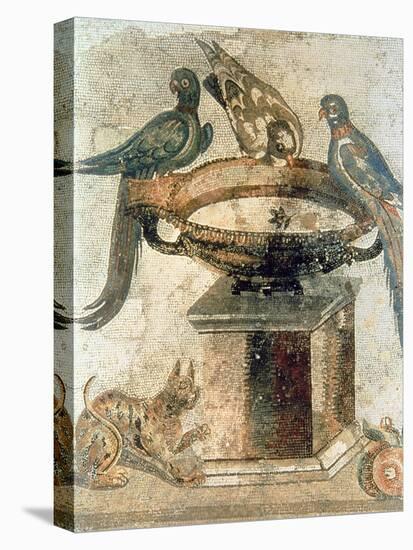 Birds and an Ambushing Cat, from Pompeii, 1st Century Ad-null-Premier Image Canvas