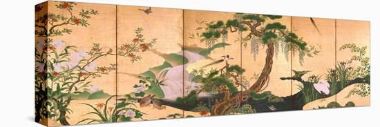 Birds and Flowers of Spring and Summer, Second Half of the 17th C-Kano Eino-Premier Image Canvas